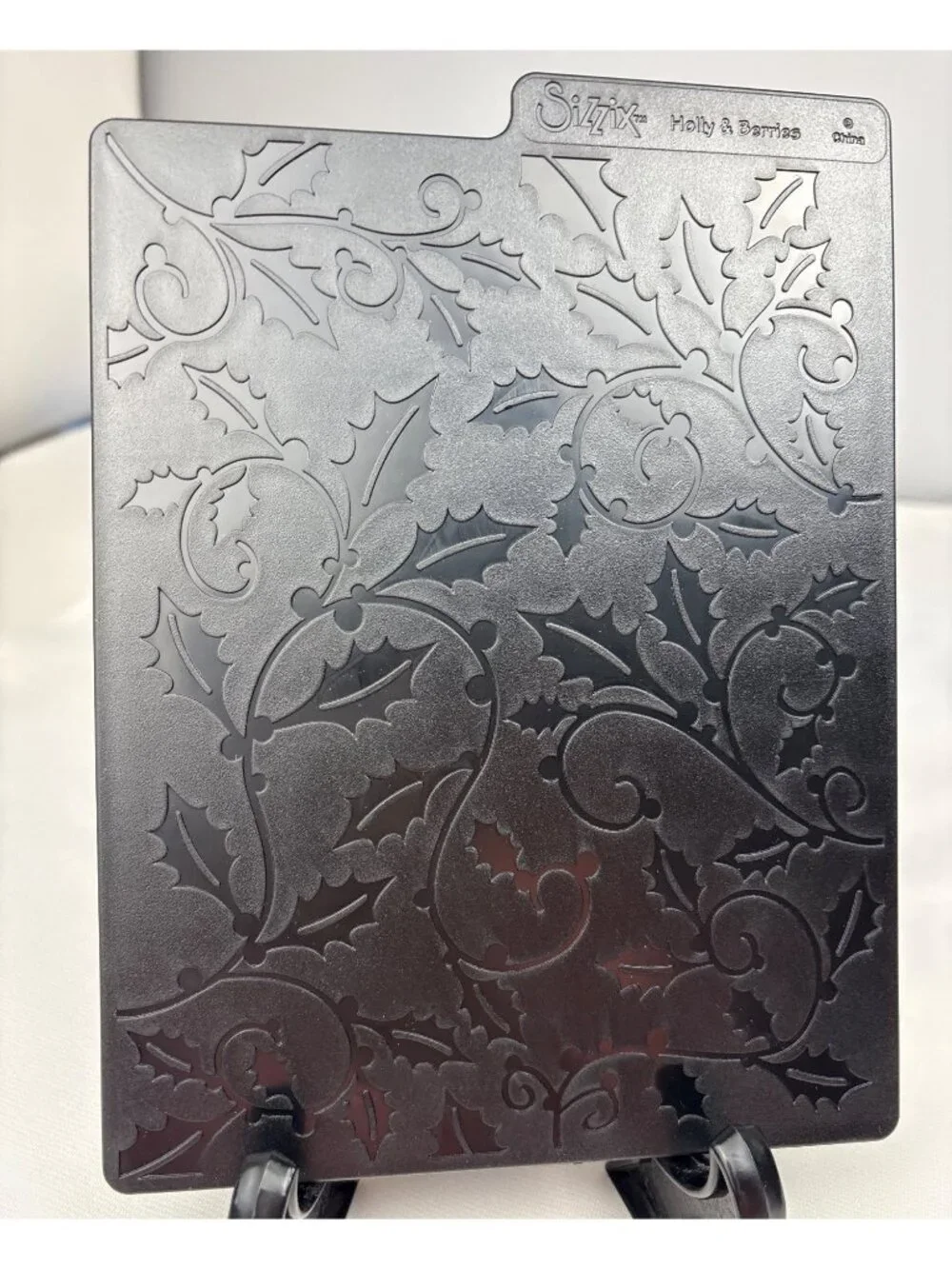 Sizzix Embossing Plate Wishes & Kisses-Holly & Berries Crafting 5